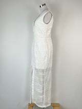 Nicholas White Diamond Lace Deep V-Neck Gown - AU10