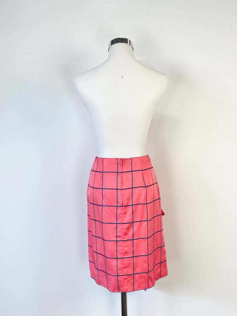 Scanlan Theodore Grid Pattern Blush Pink Mini Skirt - AU6/8