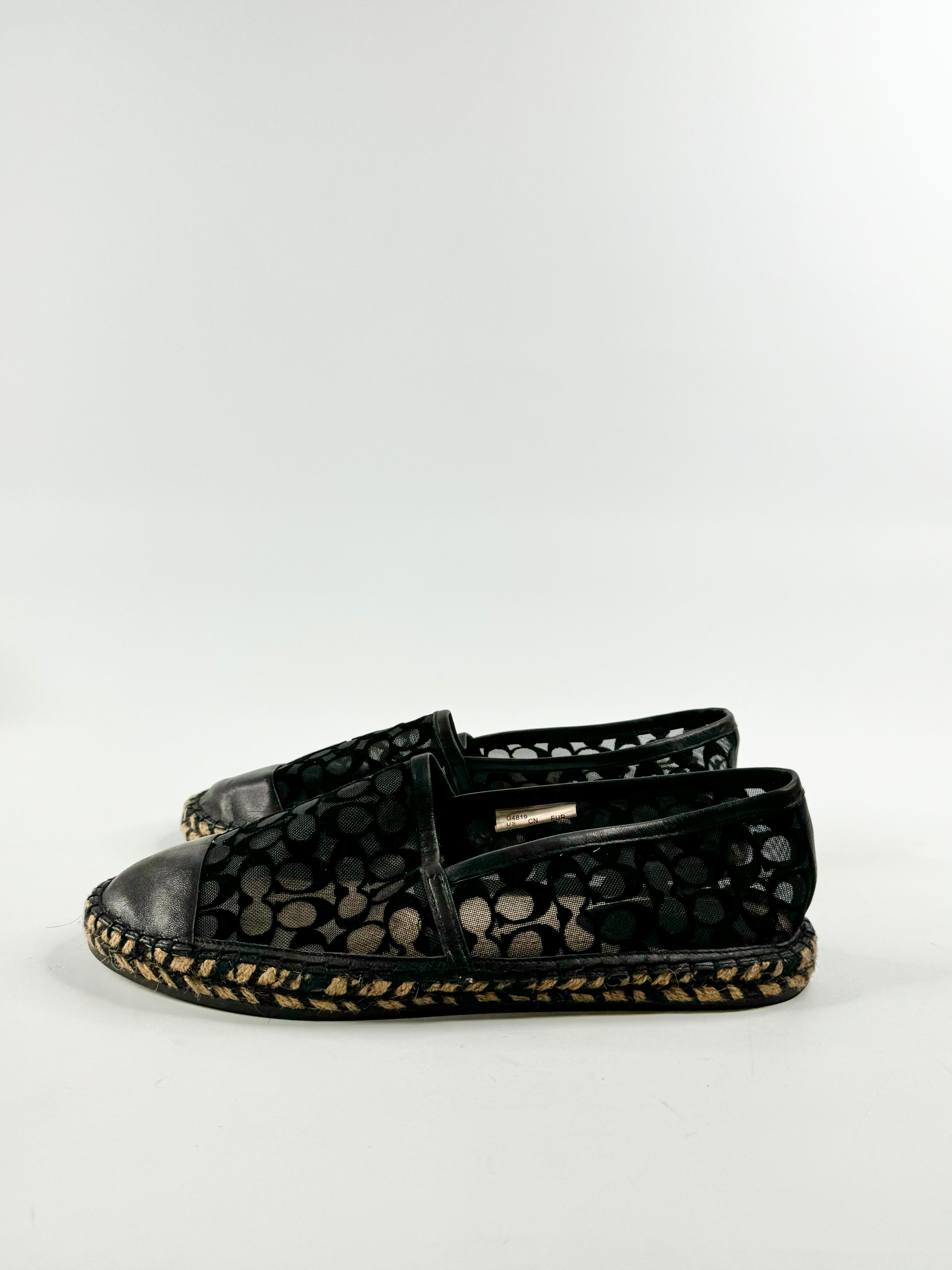 Coach Black 'Cleo' Mesh Espadrille - EU40.5