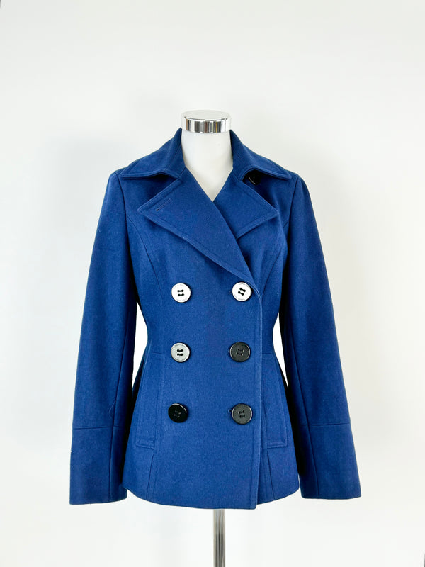 Calvin Klein Deep Blue Wool Blend Coat - AU10