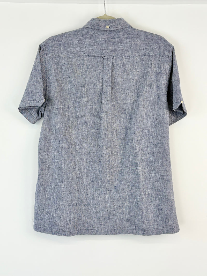 Ben Sherman Linen-Blend Ombre Short-Sleeve Shirt - M