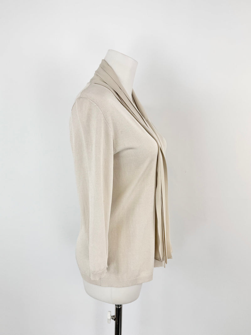 Max Mara Cotton Blend Silk Embellished Top - AU10