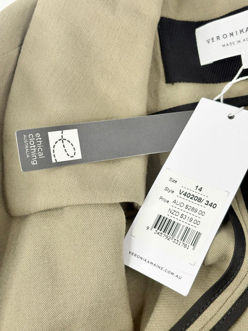 Veronika Maine Cyprus Green Cropped Jacket - AU14