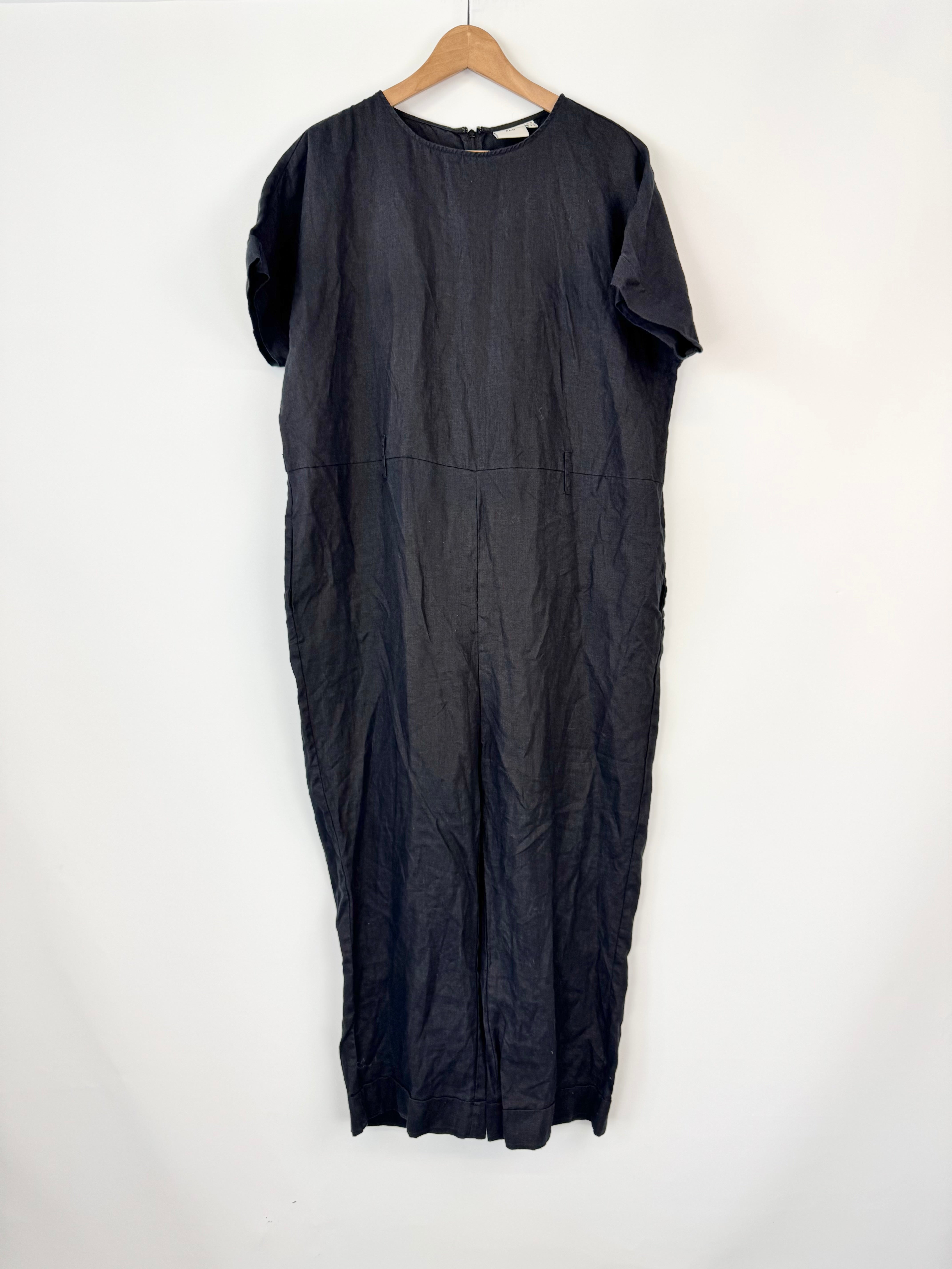 Elk Black Linen Jumpsuit - AU10