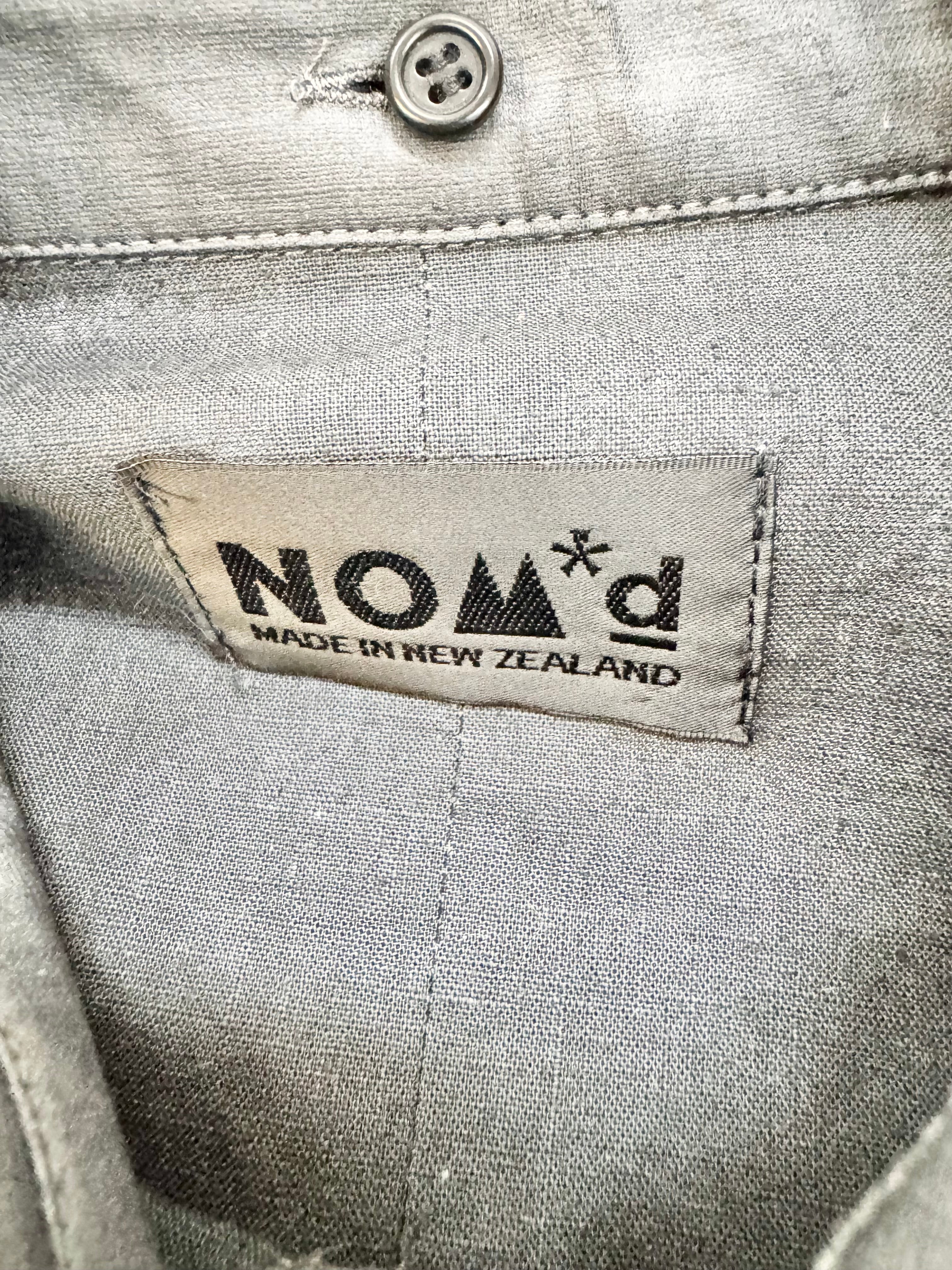 Nom*D Slate Grey Avant-Garde Linen Blend Cut Out Shirt - AU10/12