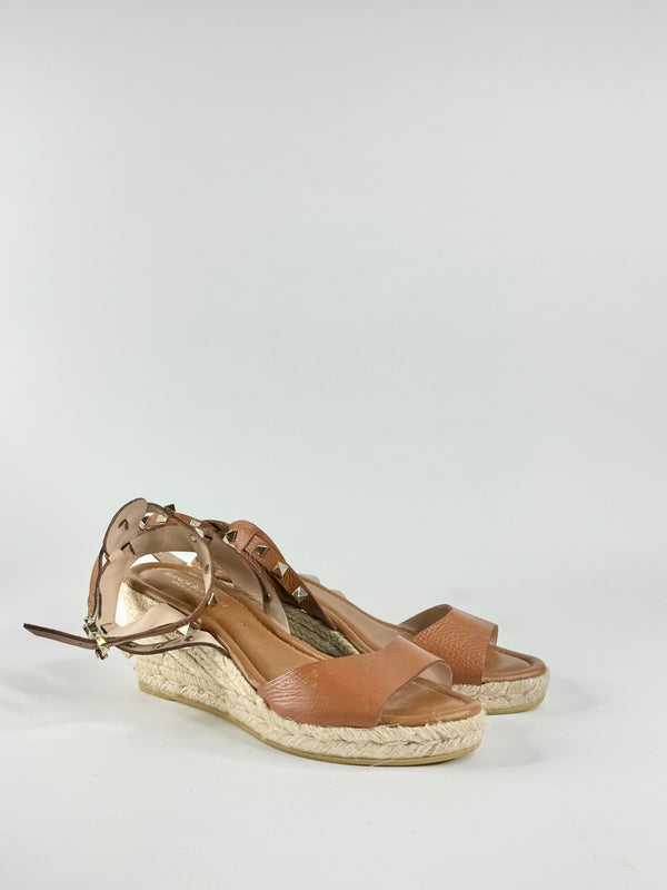 Bianca Buccheri Burnt Caramel Studded Espadrilles - EU38