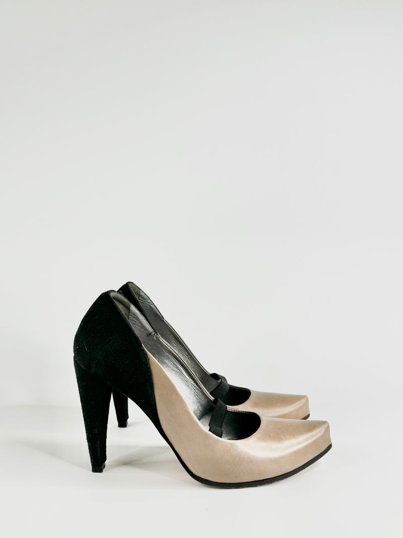 By Malene Birger Taupe & Black 'New Sexy' Pumps - EU39