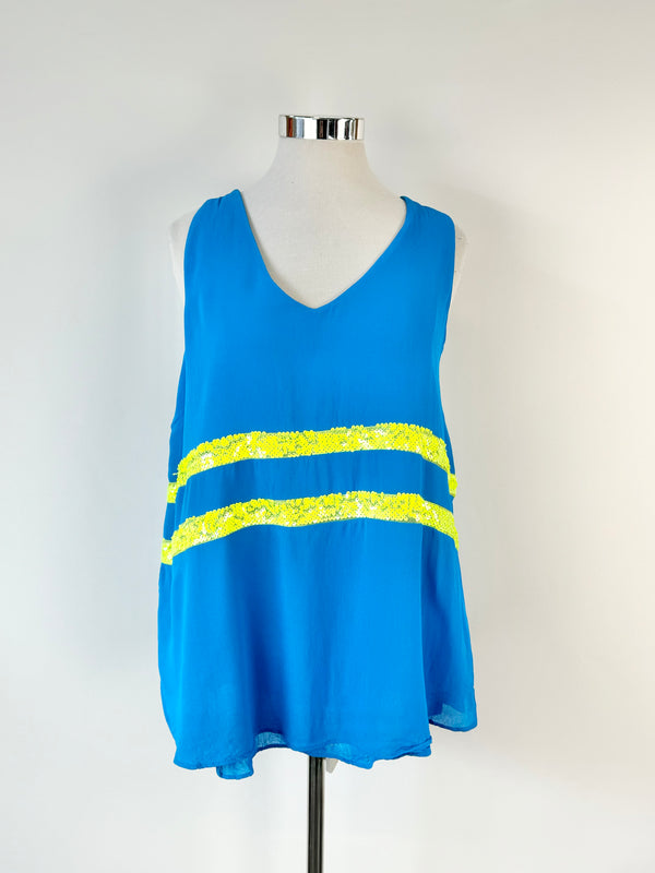 Curate by Trelise Cooper Azure Blue Sequin Top - AU14/16