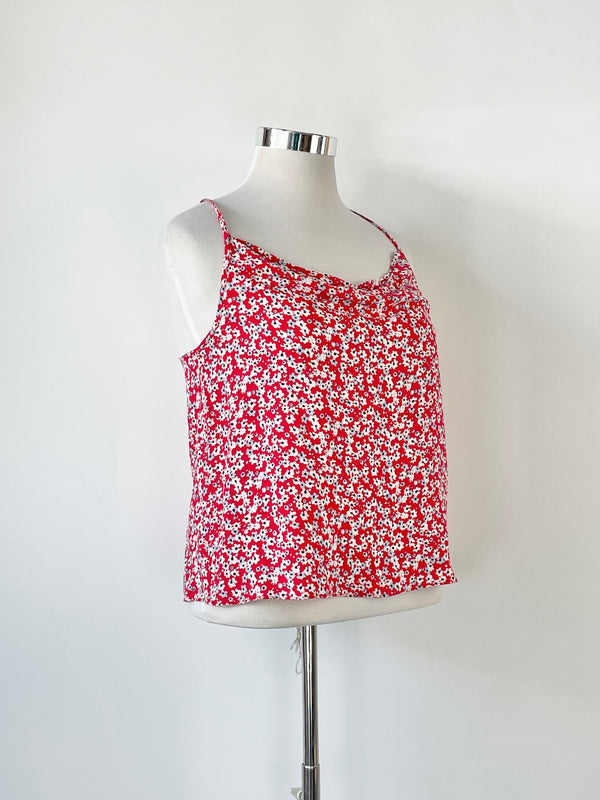 Bohemian Traders Red Floral Singlet Top - L