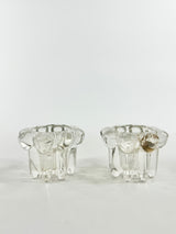 Vintage French Glass Candle Holders