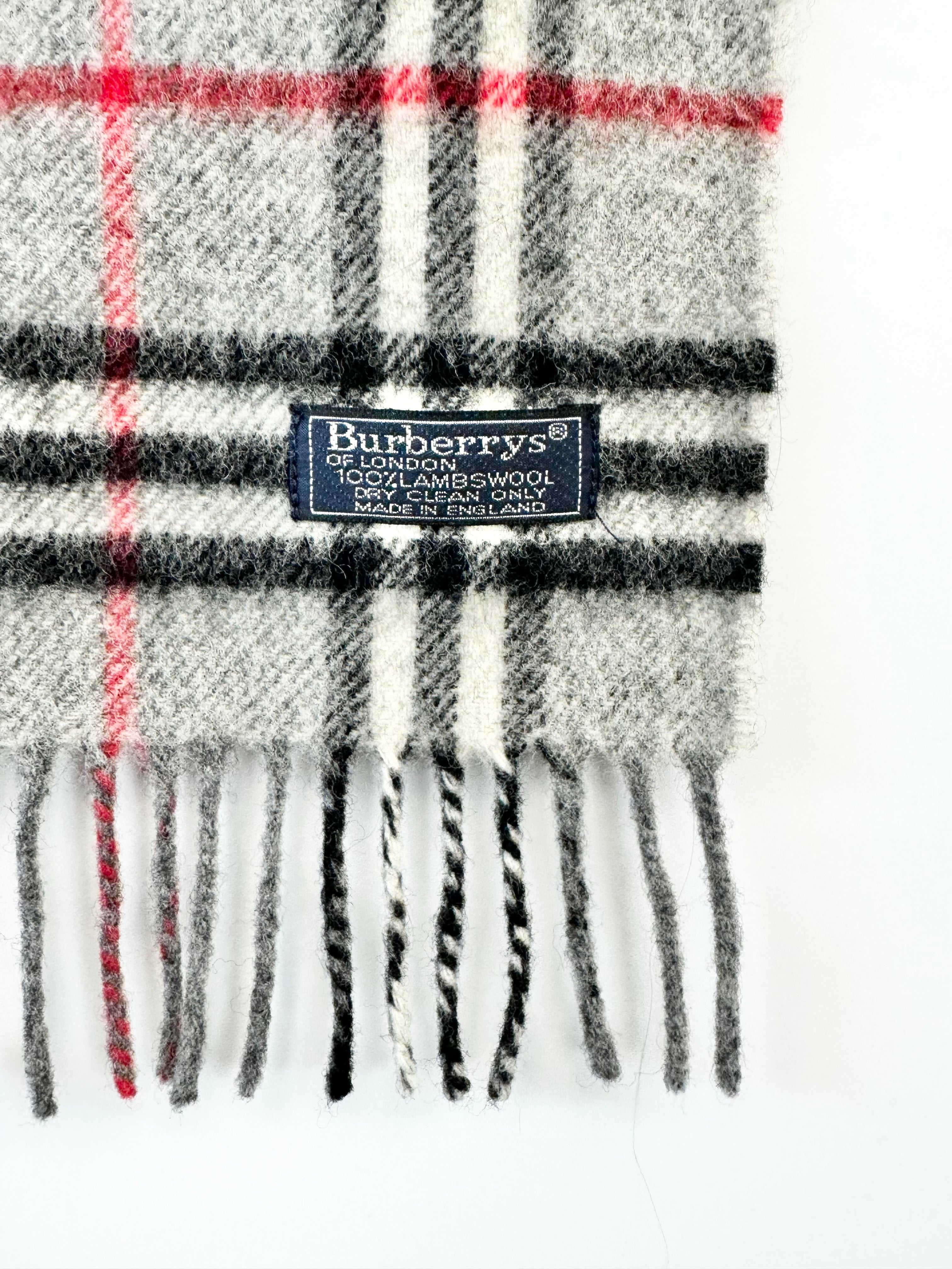 Burberrys of London Grey Novacheck Wool Scarf