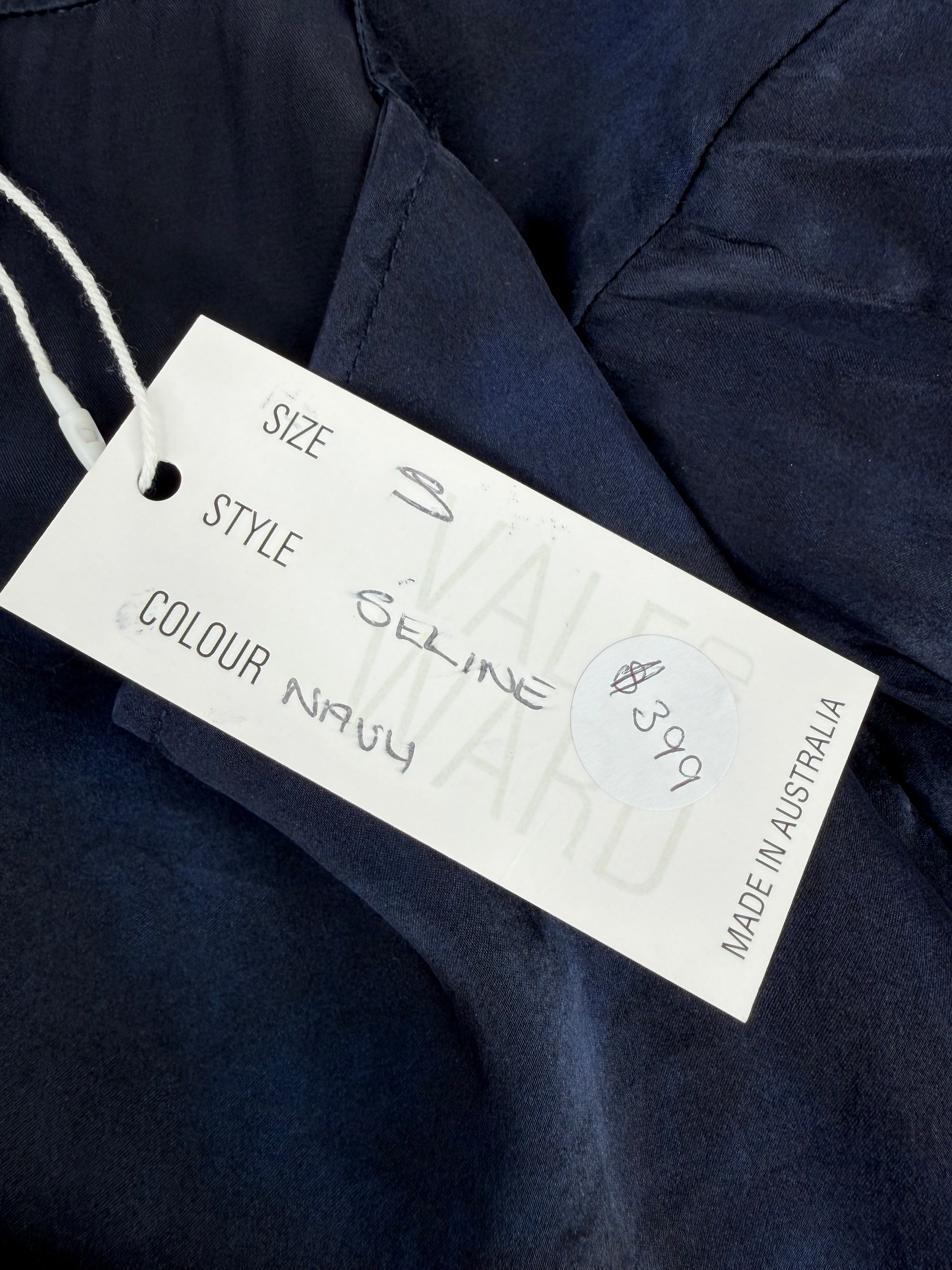 Vale & Ward Hand Dyed Navy 'Seline' Silk Tunic NWT - AU8/10