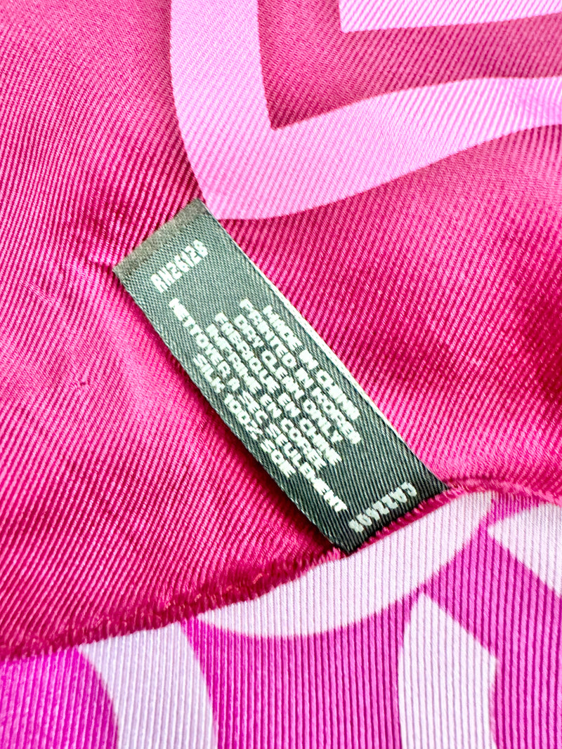 Coach Deep Pink Silk Monogram Scarf