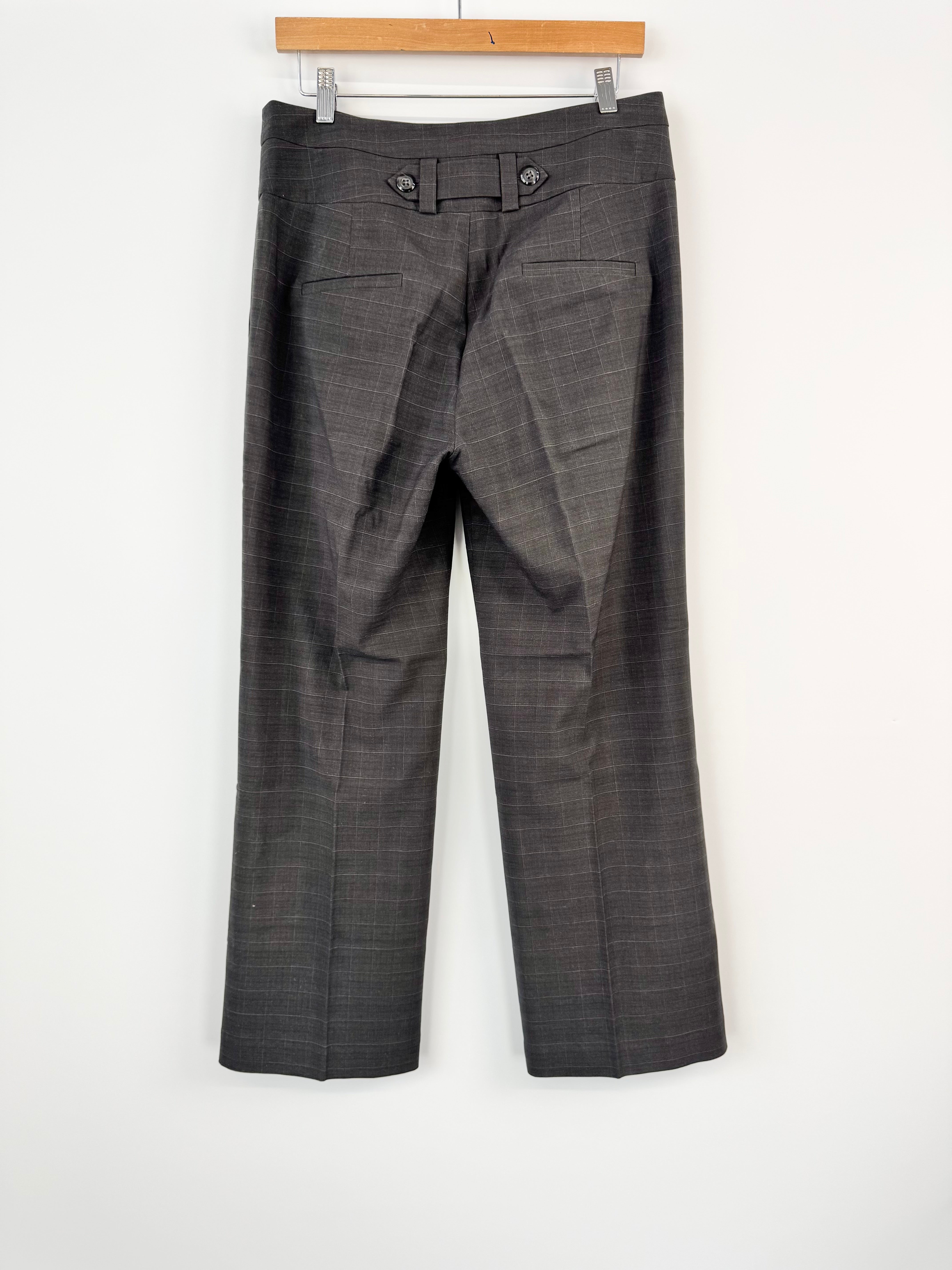 Picnic Window-Pane Check Charcoal Pants - AU12