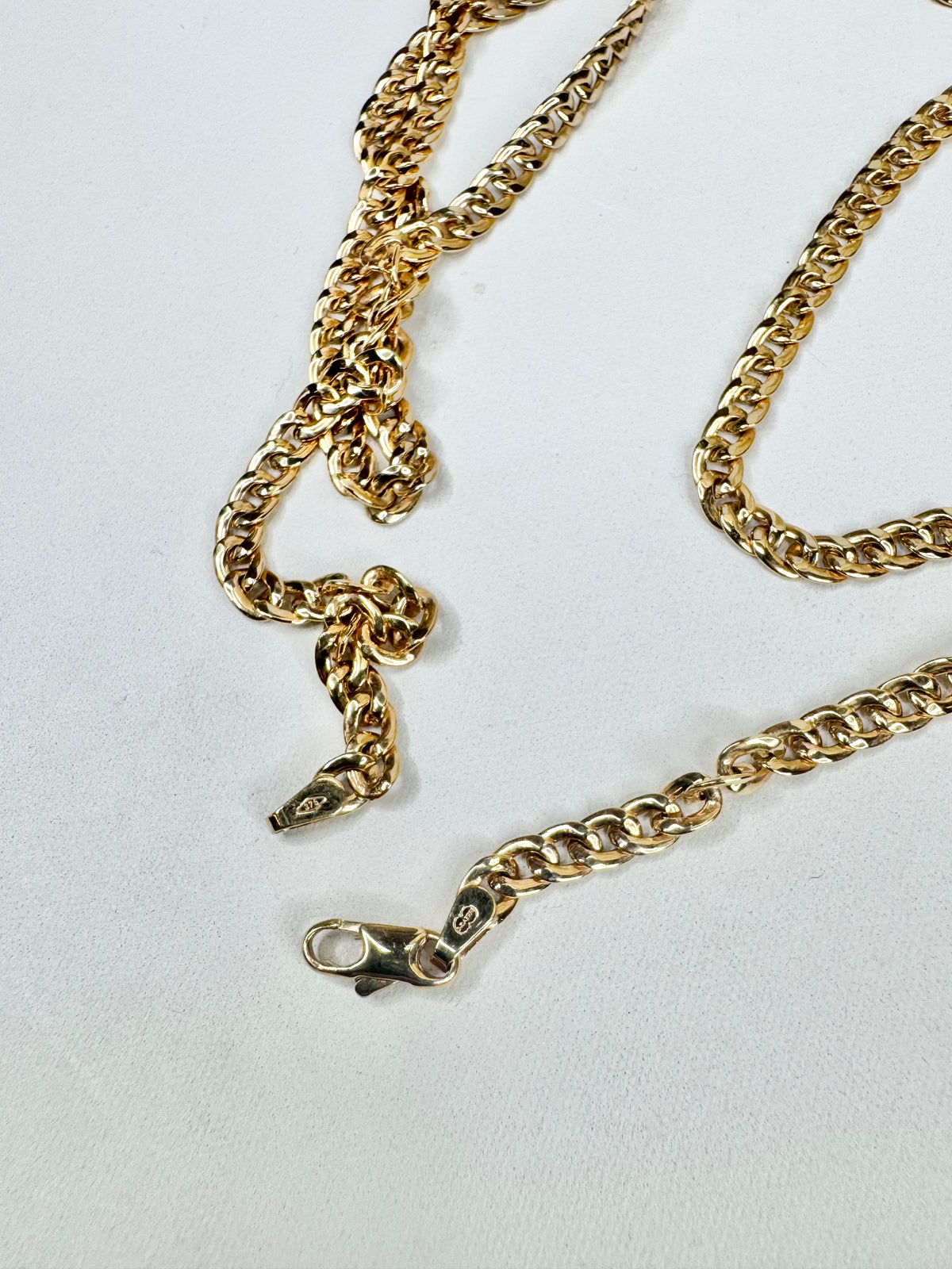 9ct Gold Flat Curb Chain Necklace