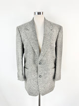 Vintage Yves Saint Laurent Pour Homme Grey Alpaca & Wool Blazer - 50