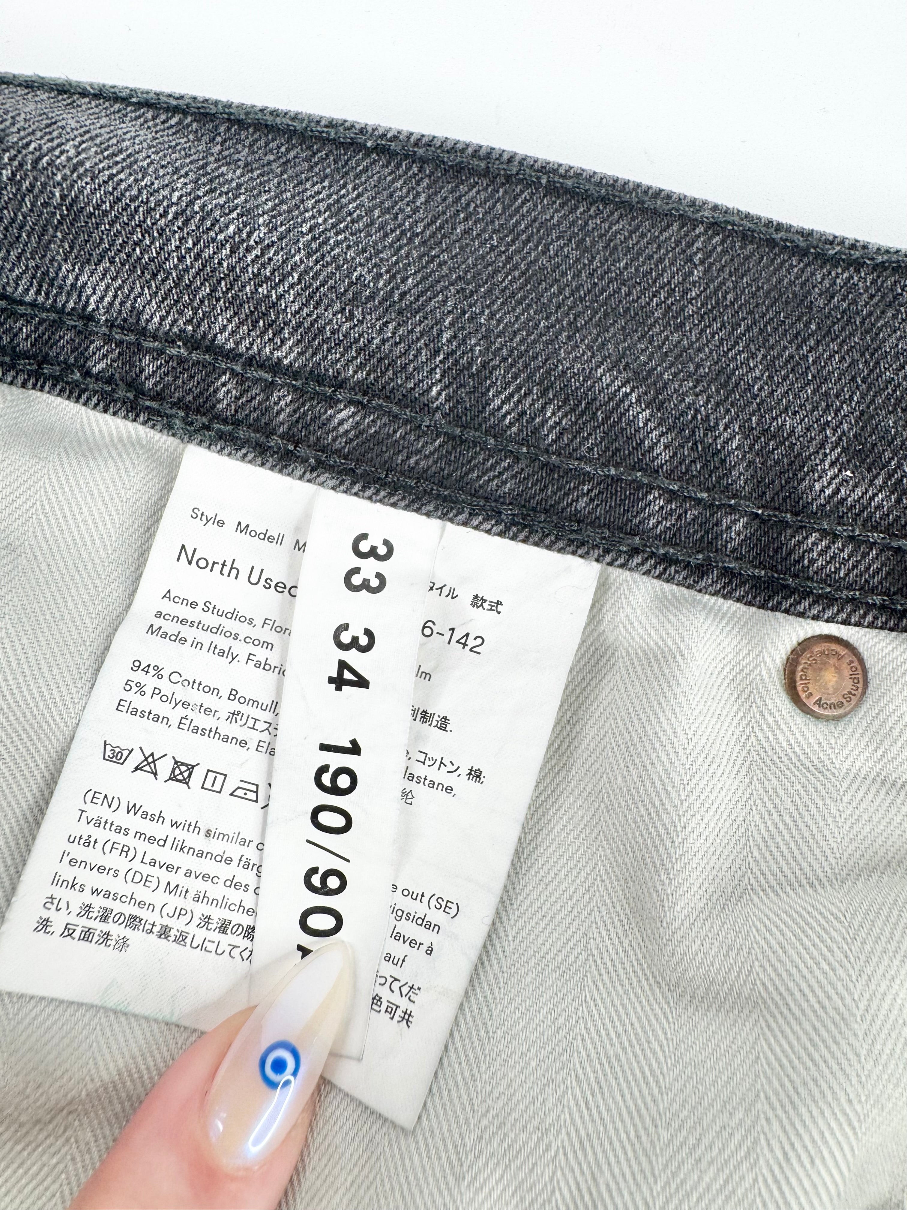 Acne Studios Blå Konst Faded Black 'North Used' Jeans - 33/34
