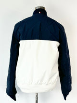 Tommy Hilfiger Blue & White Reversible Bomber Jacket - L