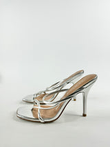 One Day x Alias Mae Metallic Silver Stilettos - EU39