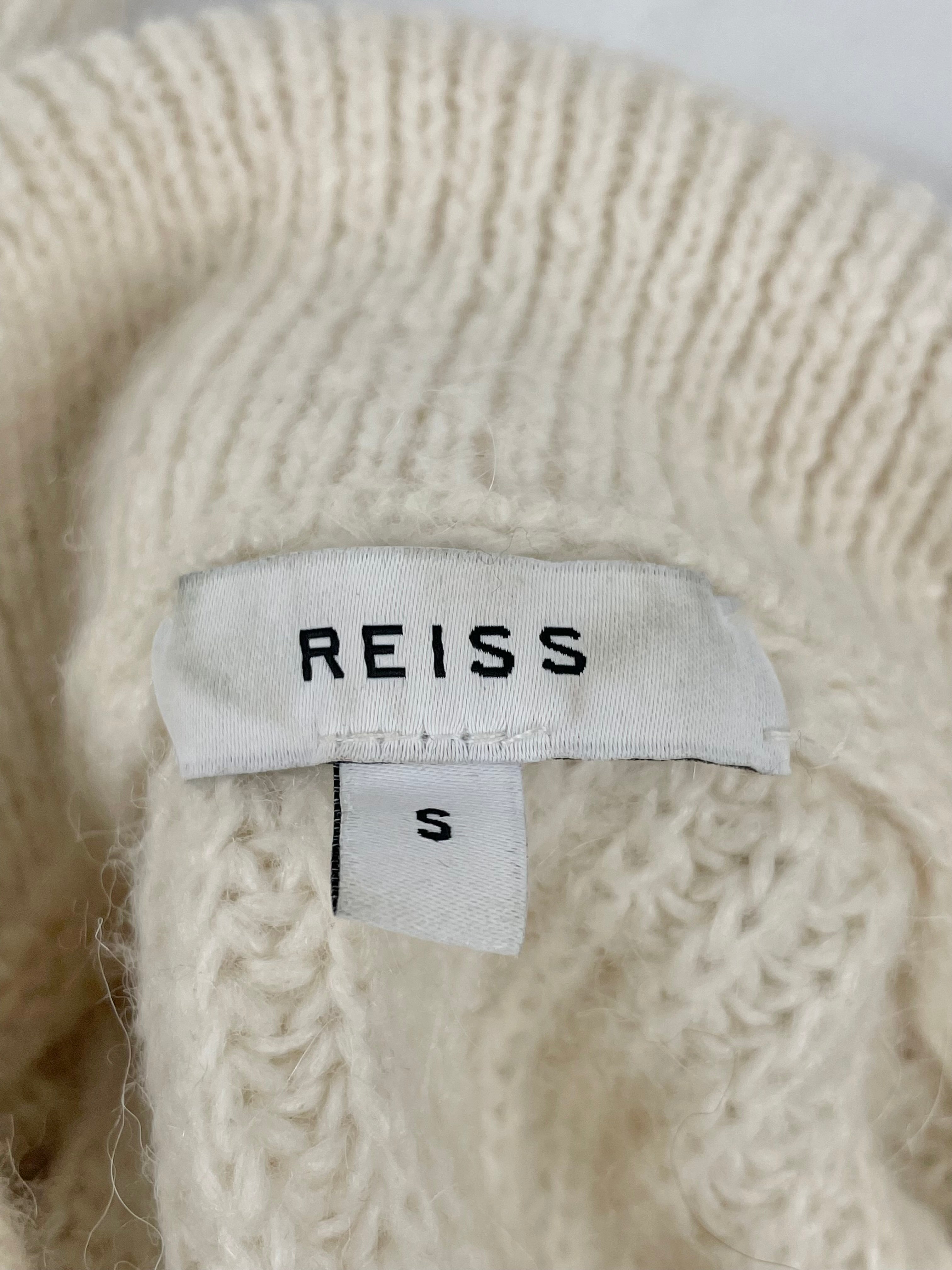 Reiss Cream Ribbed Zip Neck 'Safia' Sweater - AU8