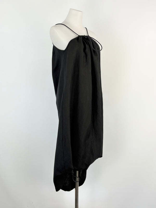 Company of Strangers Black Linen-Blend Adjustable Strap Dress - AU8