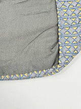 Vintage 90s Charvet Metallic Grey & Yellow Patterned Silk Tie