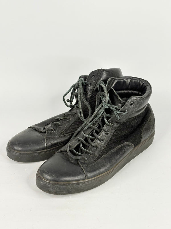 Christian Kimber for Harrolds Black Leather High-Top Sneakers - EU43