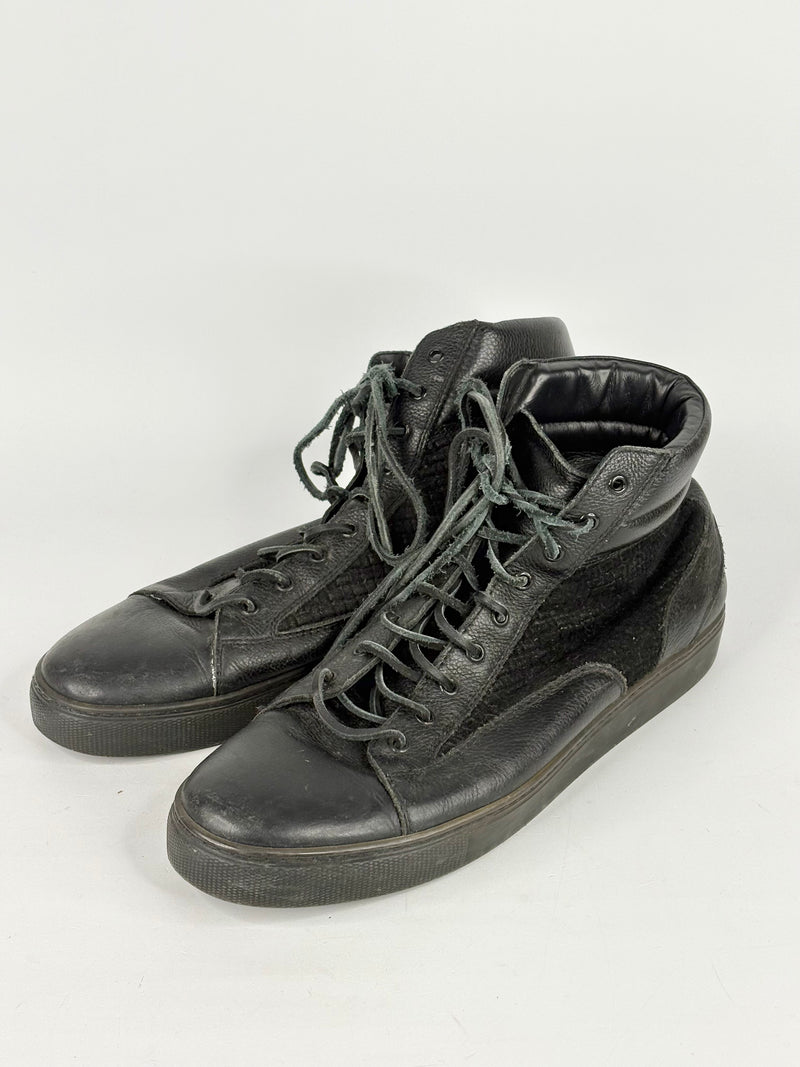 Christian Kimber for Harrolds Black Leather High-Top Sneakers - EU43