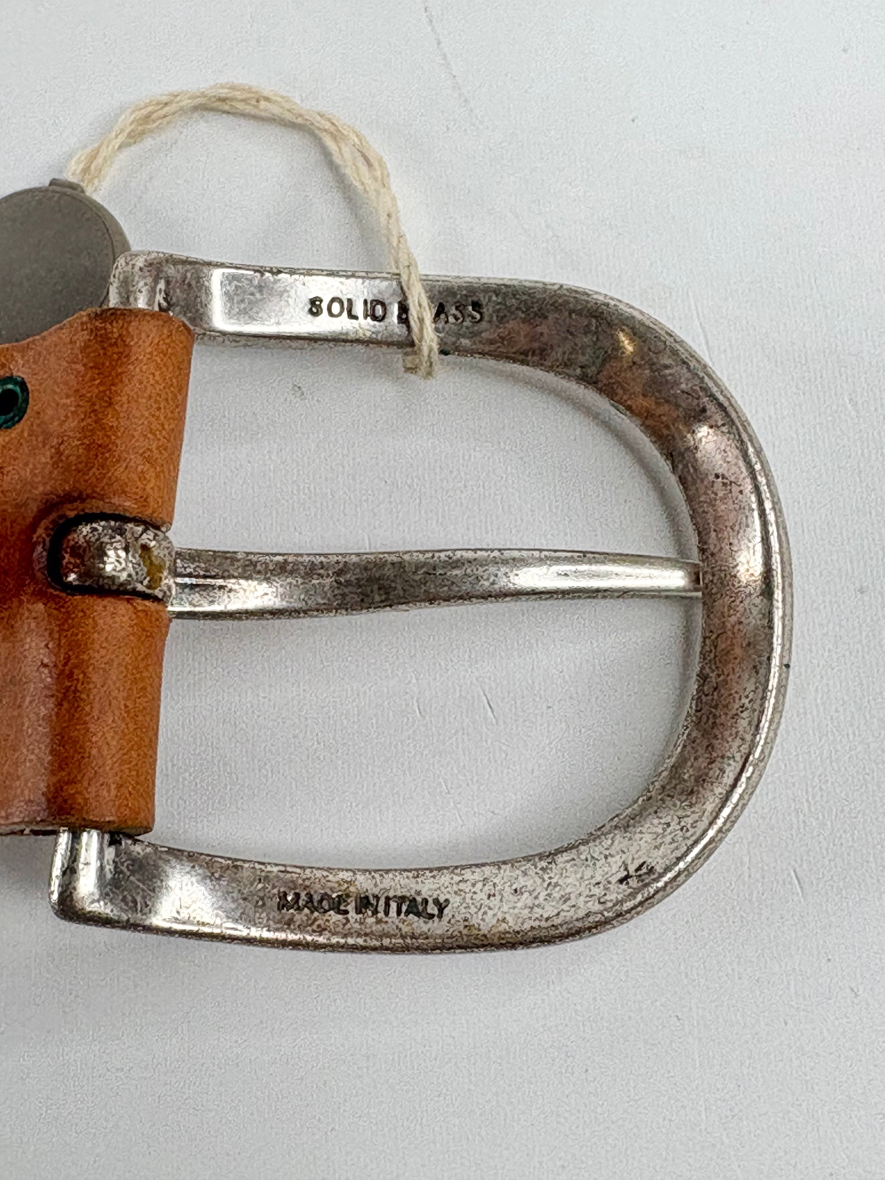 Vintage Nanni Leather & Brass Shingled Belt