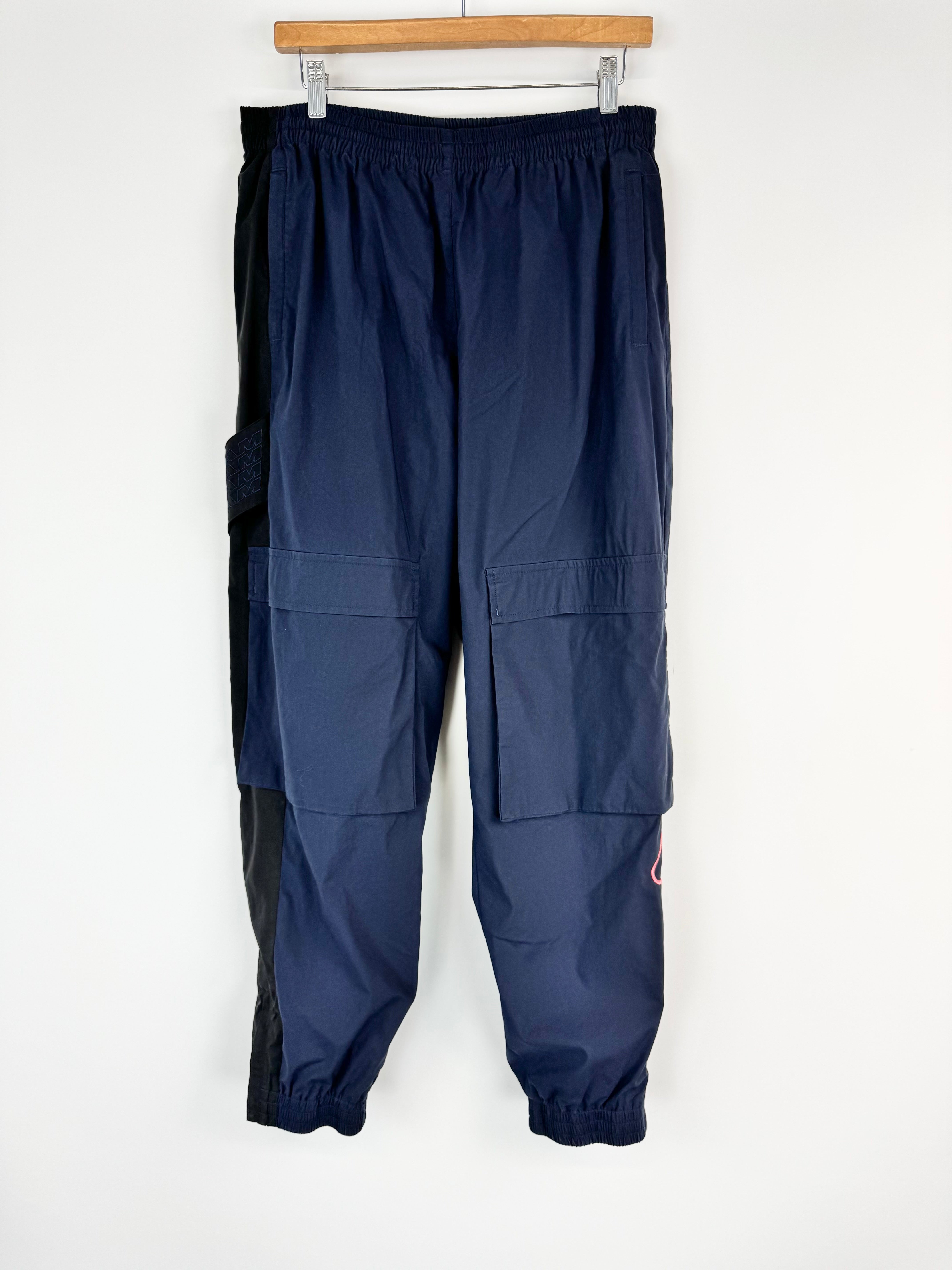 P.A.M Navy Blue Pink Embroidered Tracksuit Pants - AU14