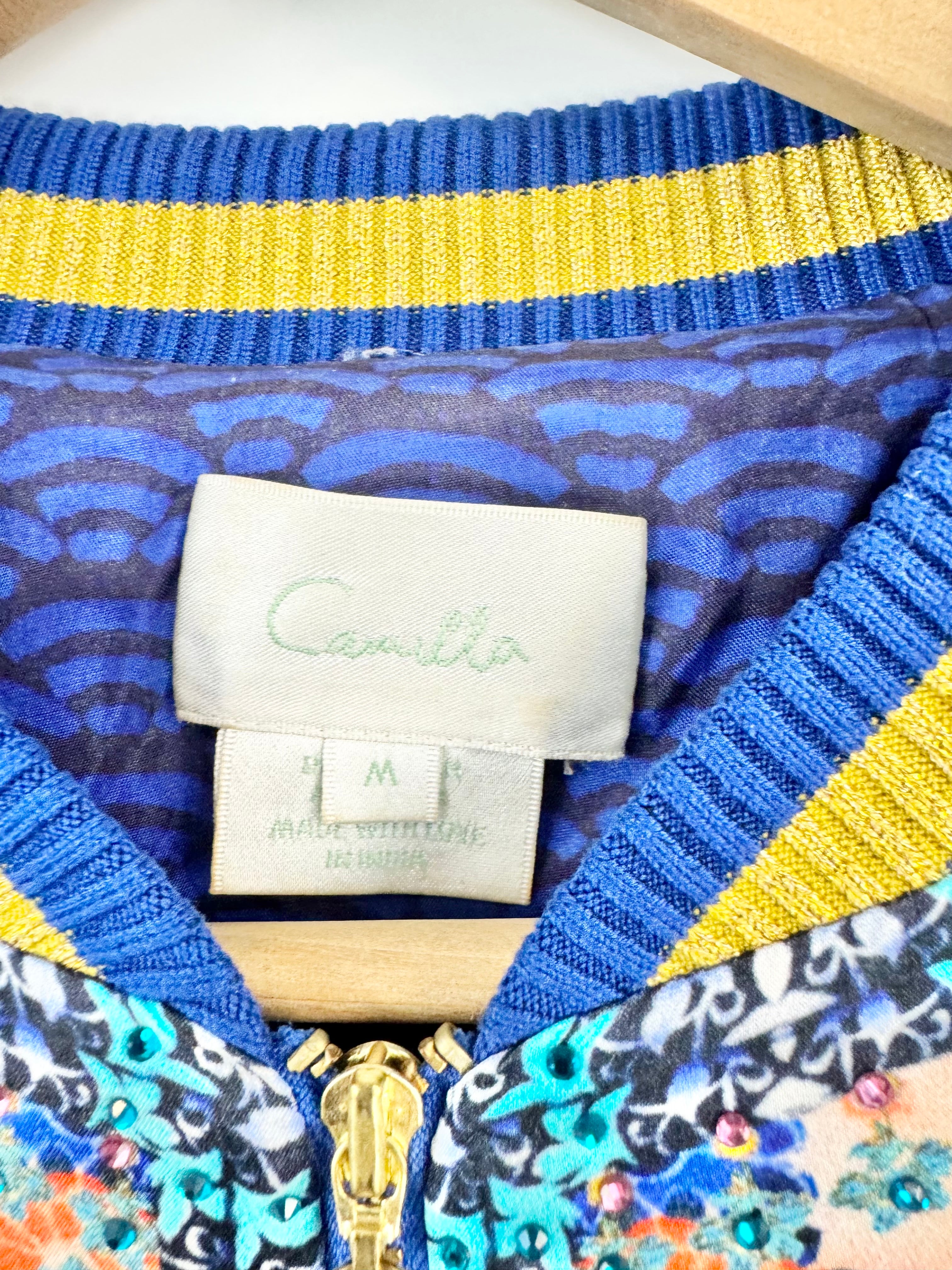 Camilla Blue 'Saturn Sister' Silk Bomber Jacket - AU10/12