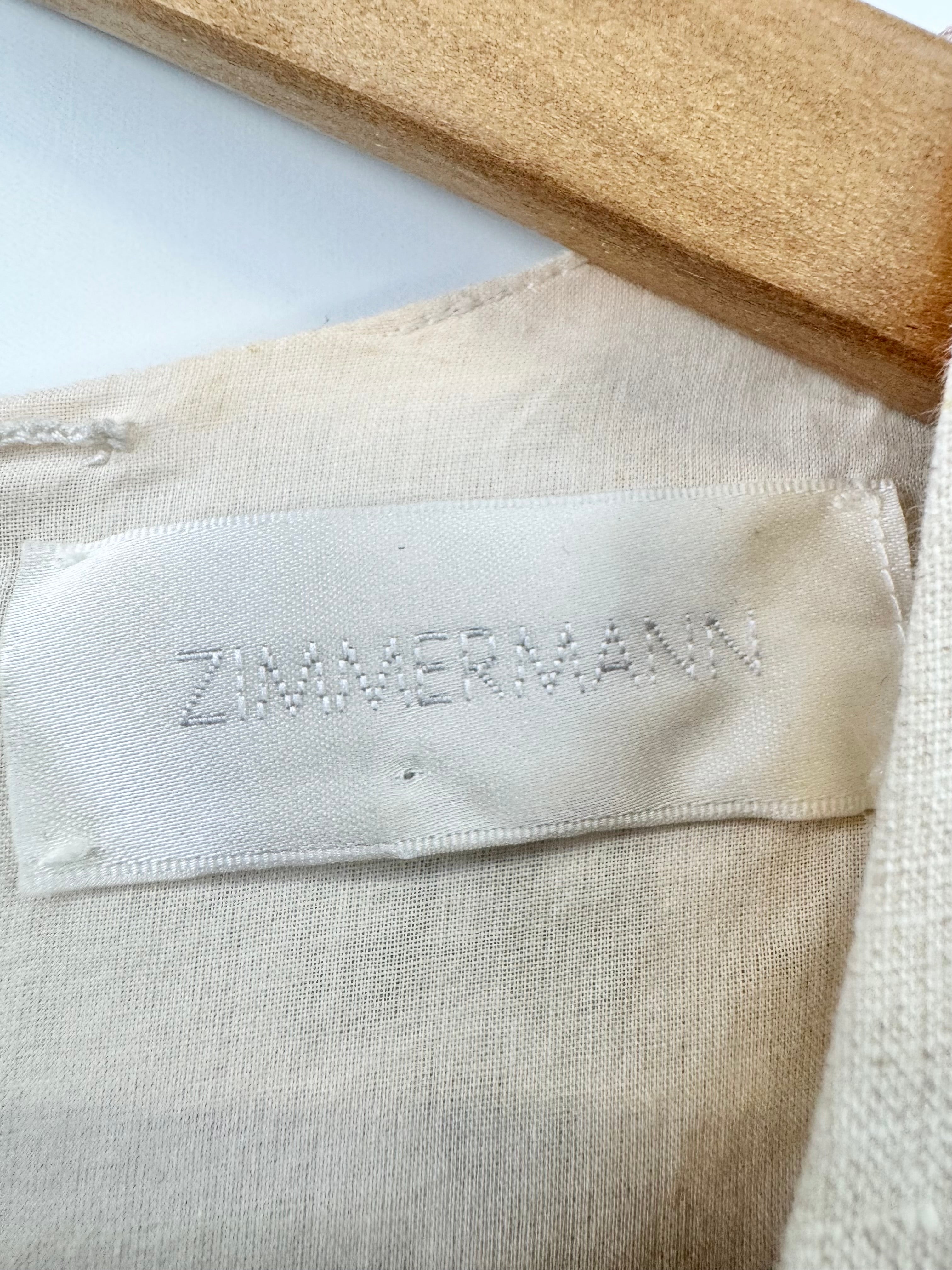 Zimmermann 'Heathers Plunge' Linen Maxi Dress - AU6/8