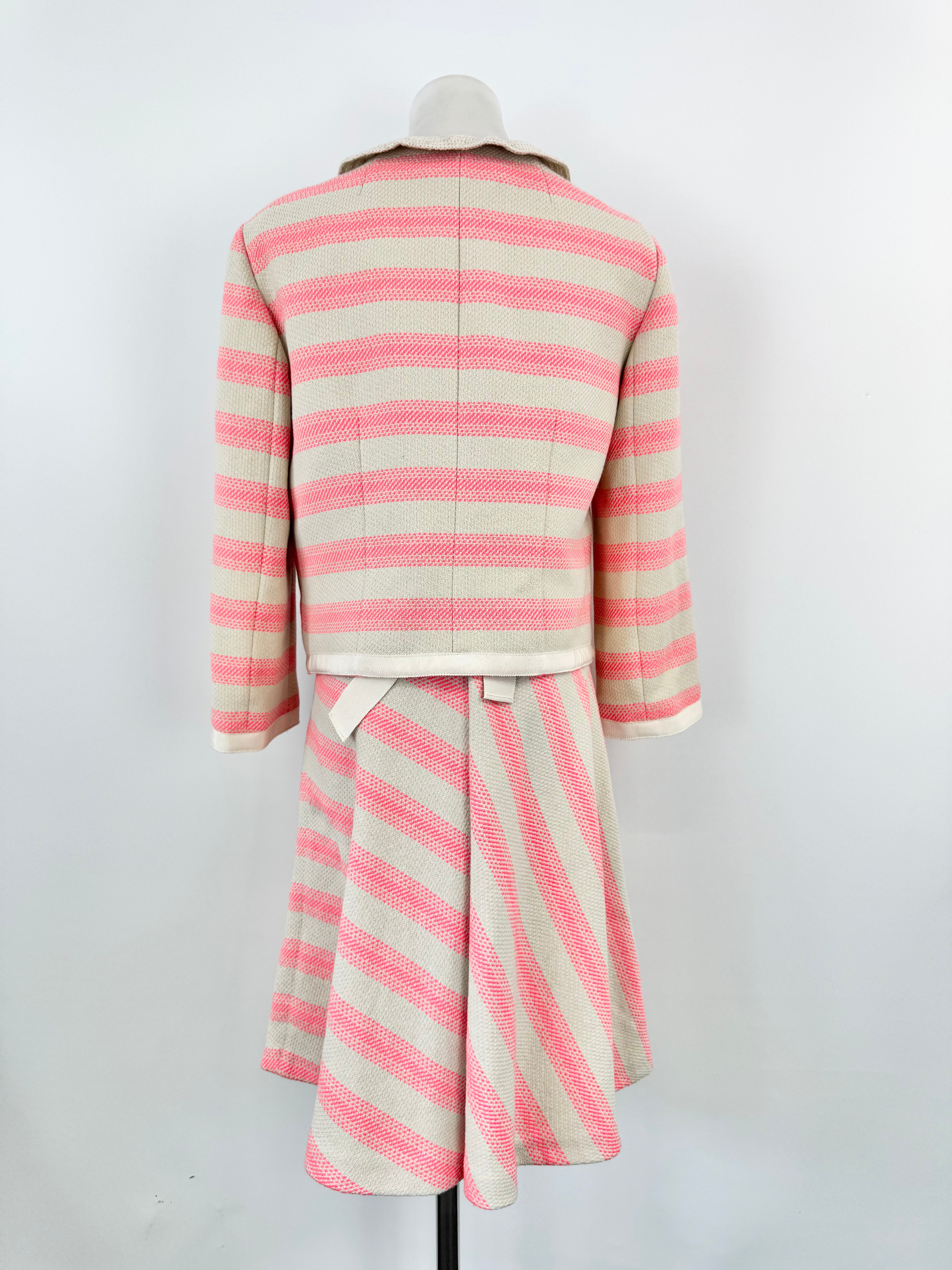 Max & Co Blush Pink & Cream Striped & Jewel Embellished Dress & Jacket - AU8