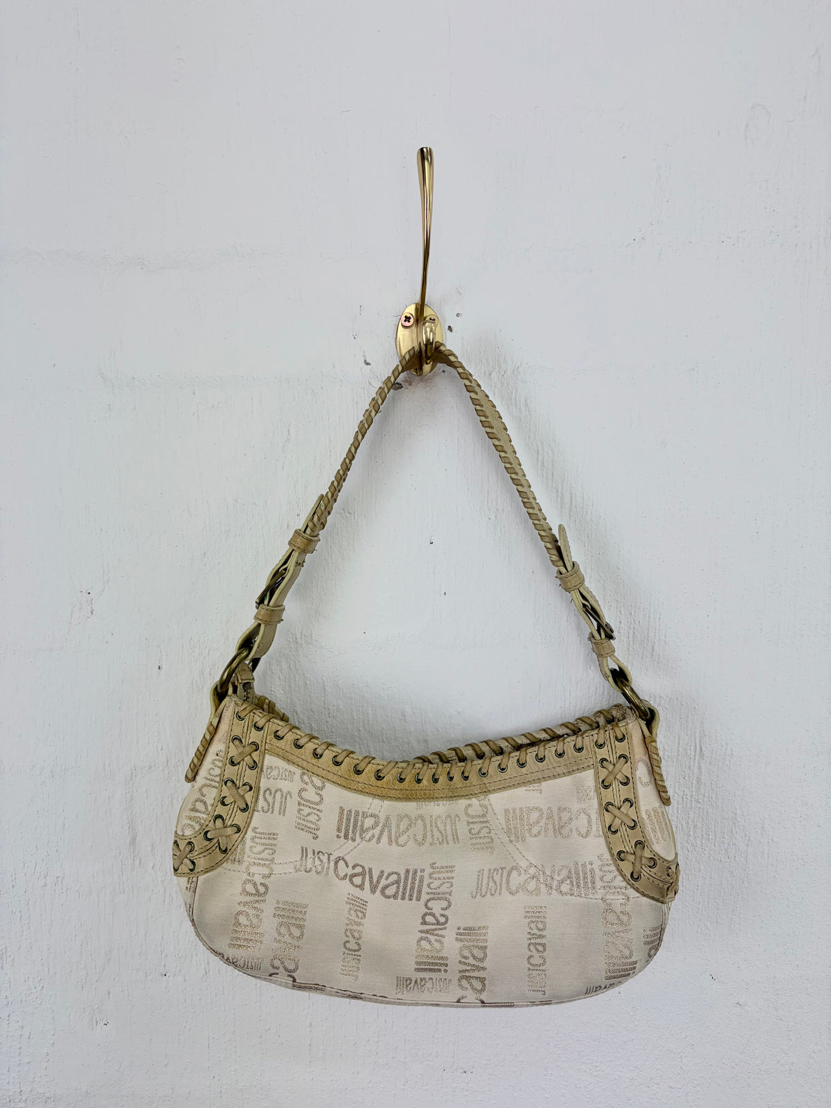 Y2K Just Cavalli Whipstitch Baguette