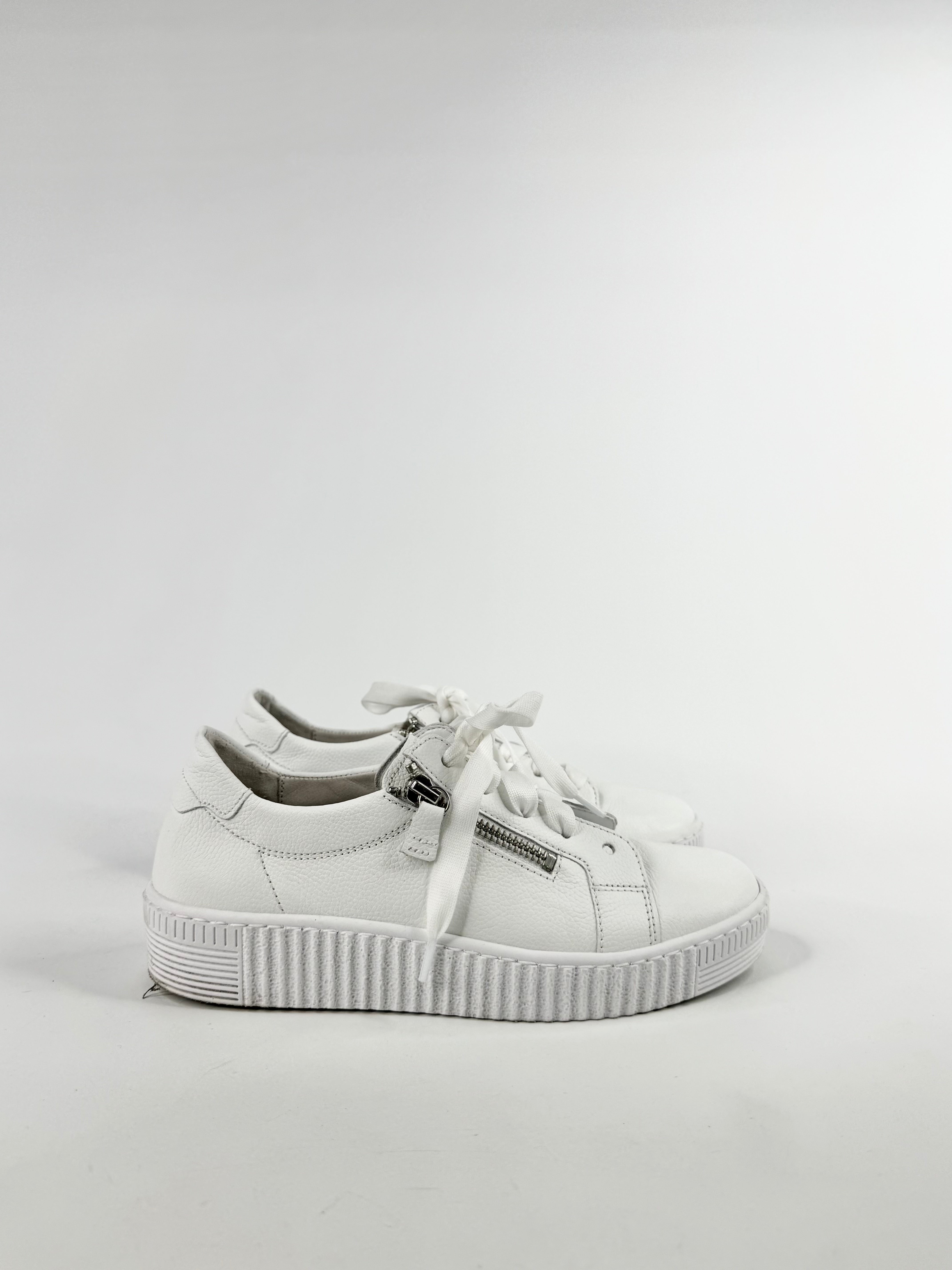 Garbor White Zipper Sneakers - 4