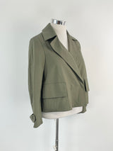 Luisa Cerano Olive Green Cropped Jacket - AU12