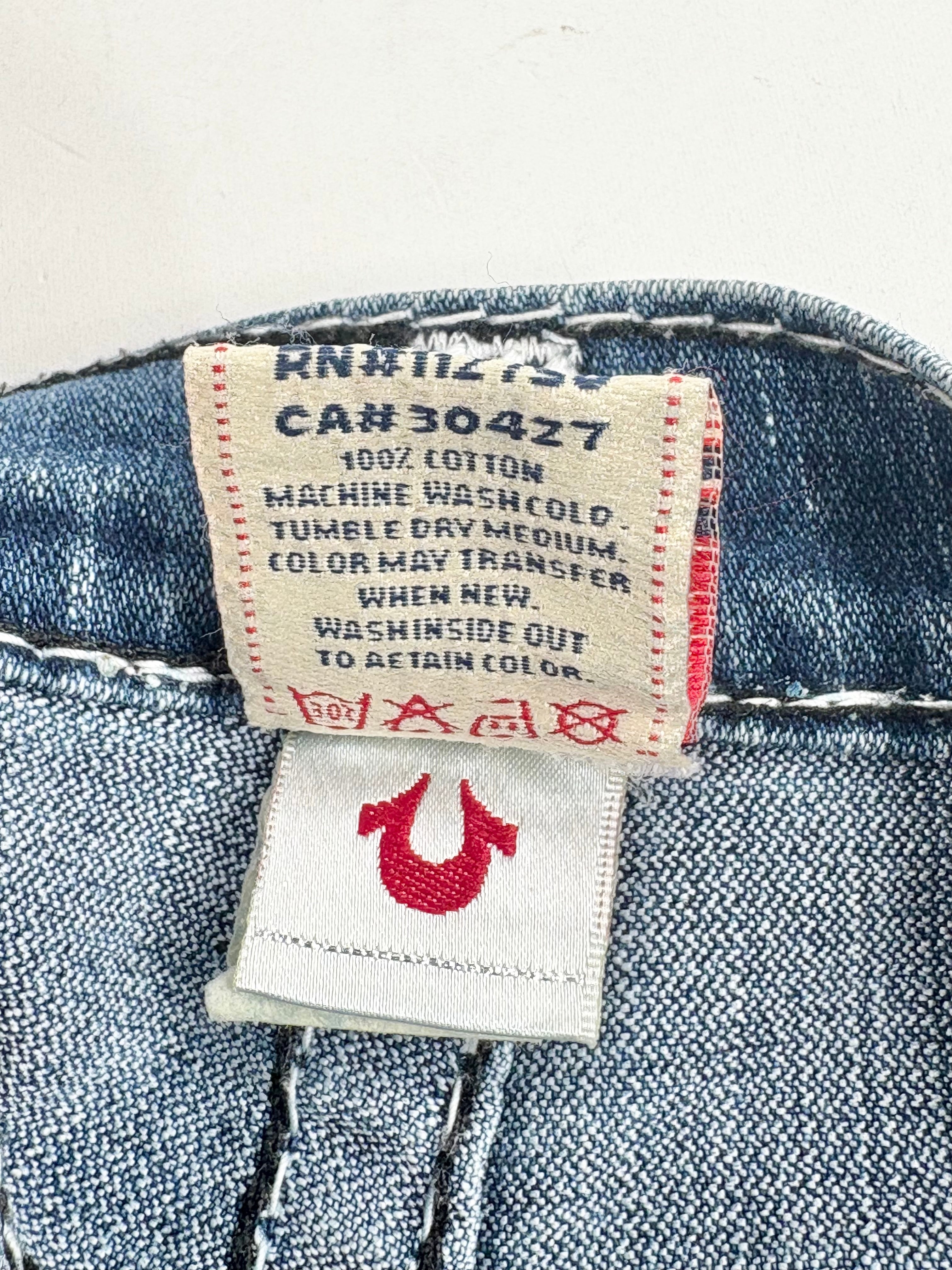 True Religion Dark Blue Distressed Skinny-Fit Jeans - W29