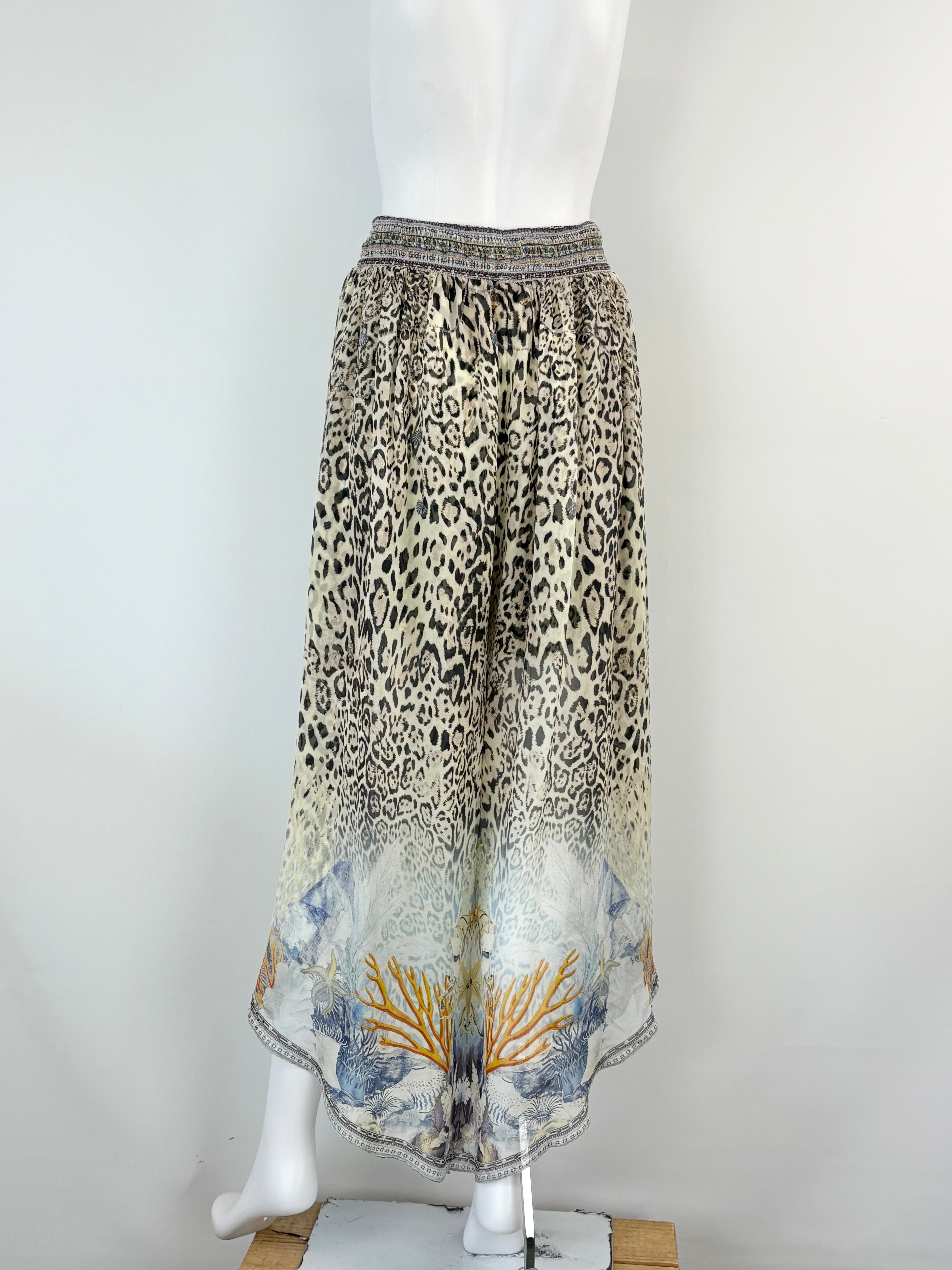 Camilla Embellished Animal-Print Sheer Silk Pantalon - O/S