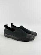 Ecco Black Leather & Gore-Tex Upper Slip Ons - EU42