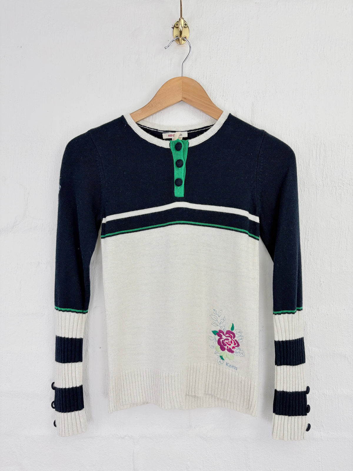 Kenzo Kids Navy & Blue Knitted Sweater - AU2/4