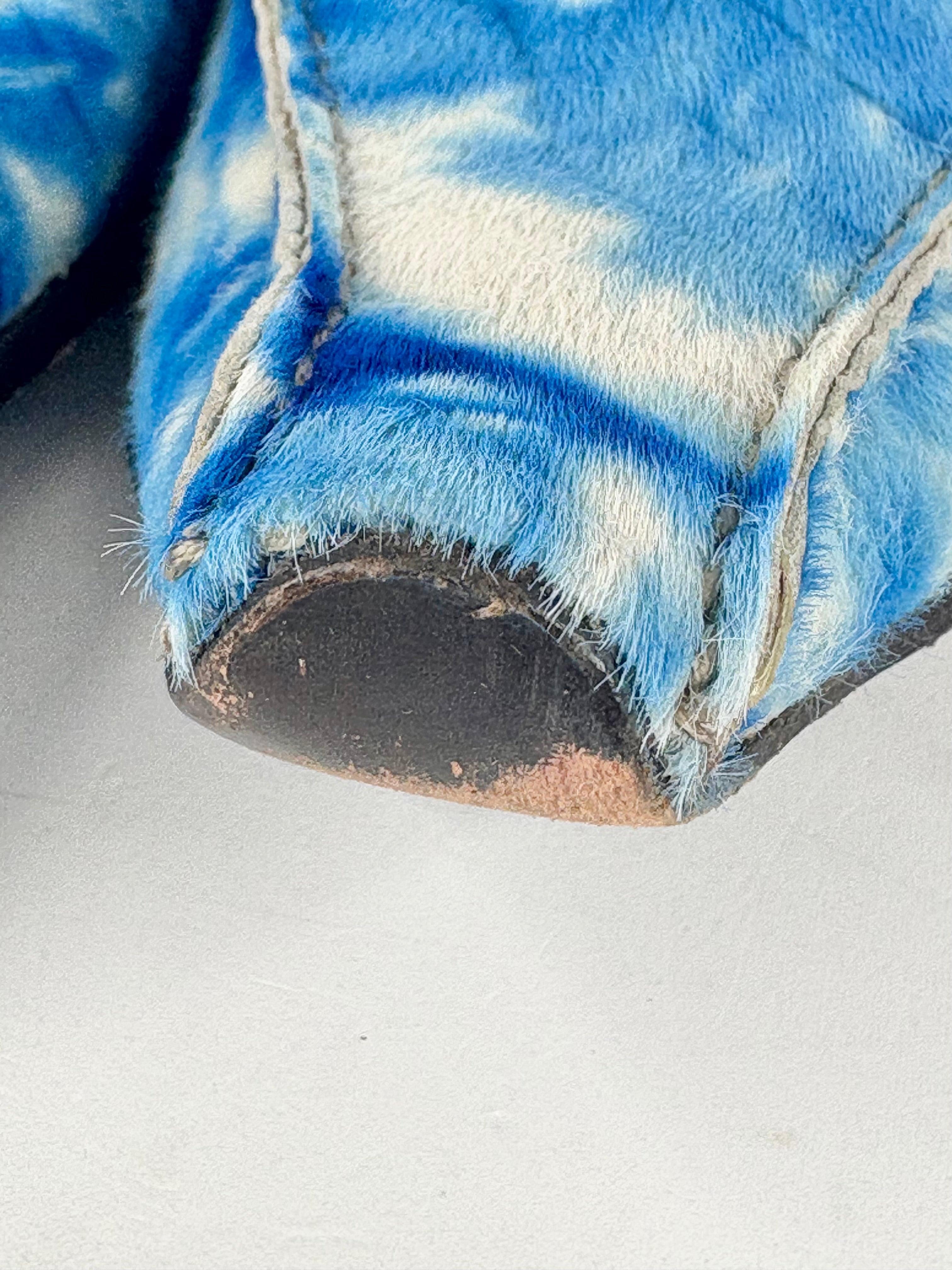 Brando Blue 'Calispo' Ponyfur Leather Slip Ons - EU42