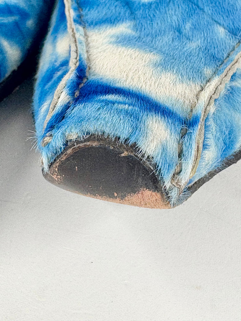 Brando Blue 'Calispo' Ponyfur Leather Slip Ons - EU42