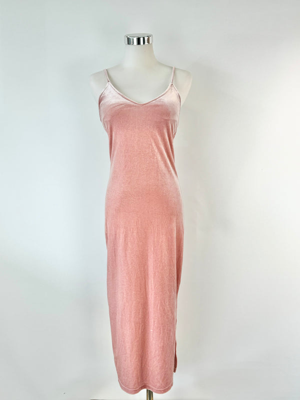 Dusty Rose Velvet Slip Dress - AU8/10