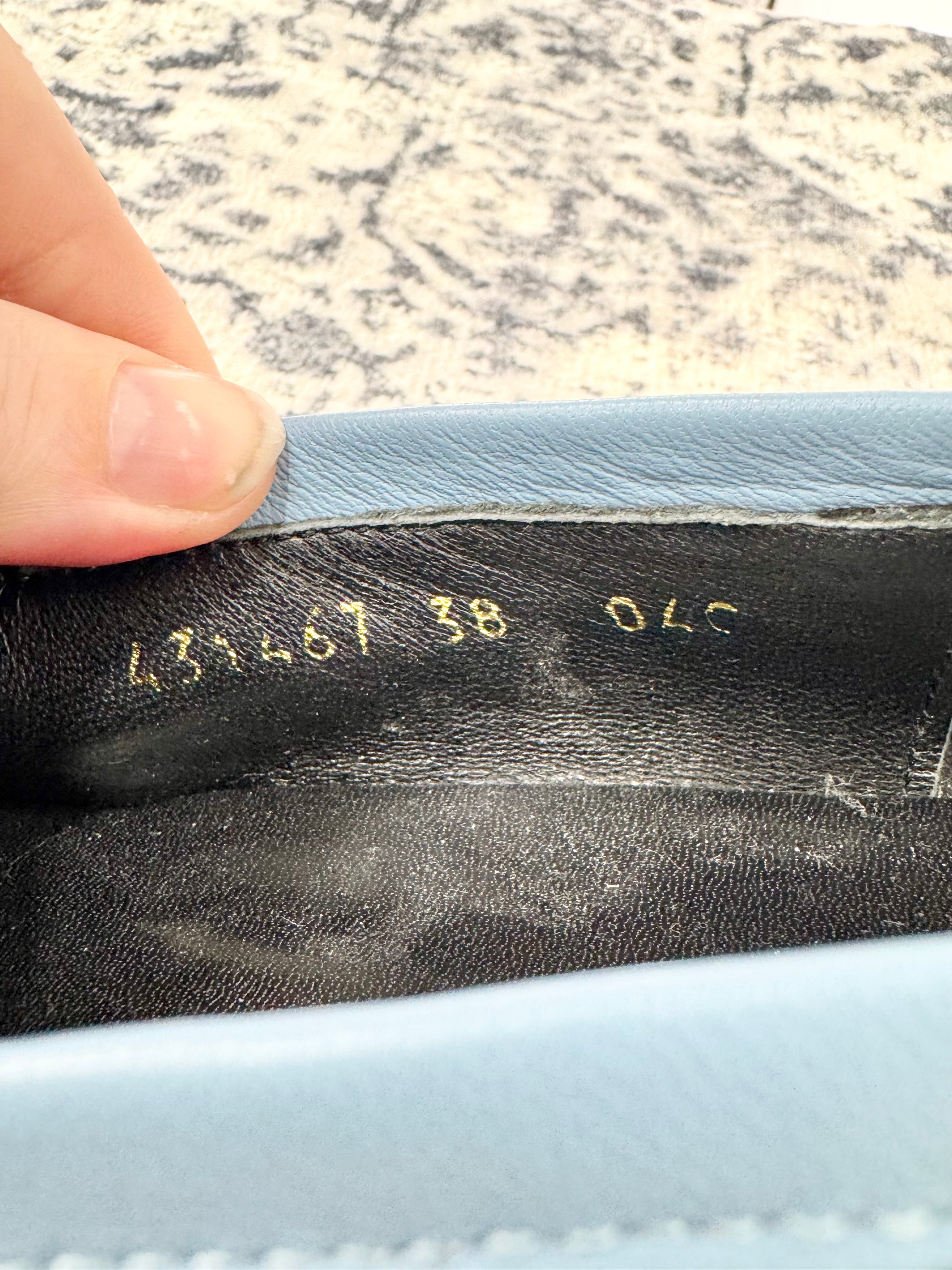 Gucci Blue & Silver Lame GG Jordaan Loafers - EU38