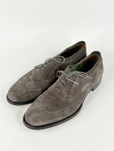 Pal Zileri Umber Suede Oxford-Tip Derby Shoes - EU43