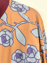 Obus Tan & Blue Rose Pattern Stretchy Jumpsuit - AU12