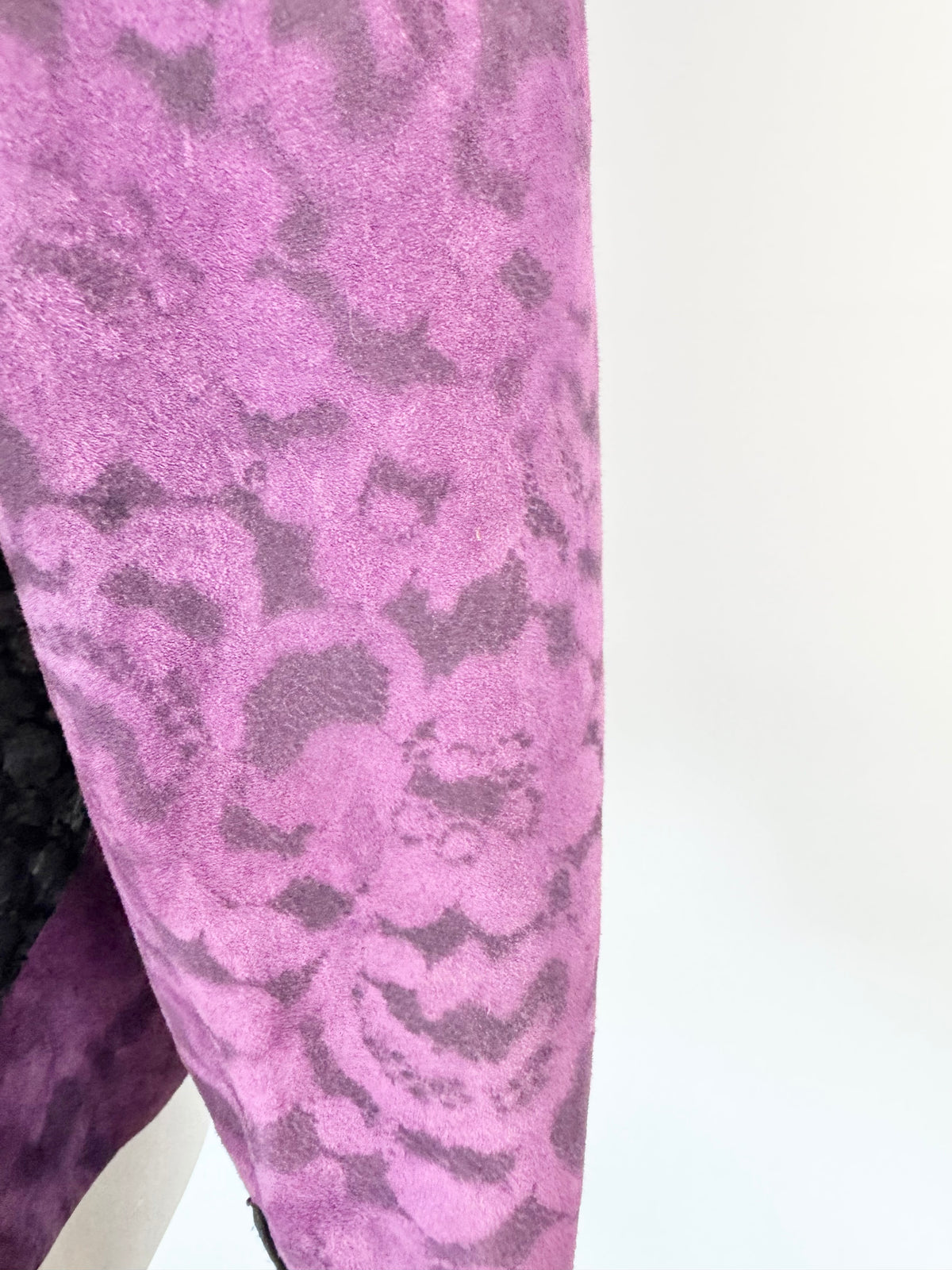 Vintage 80s Rockets & Reptiles Purple & Black Embellished Leather Jacket - AU8/10