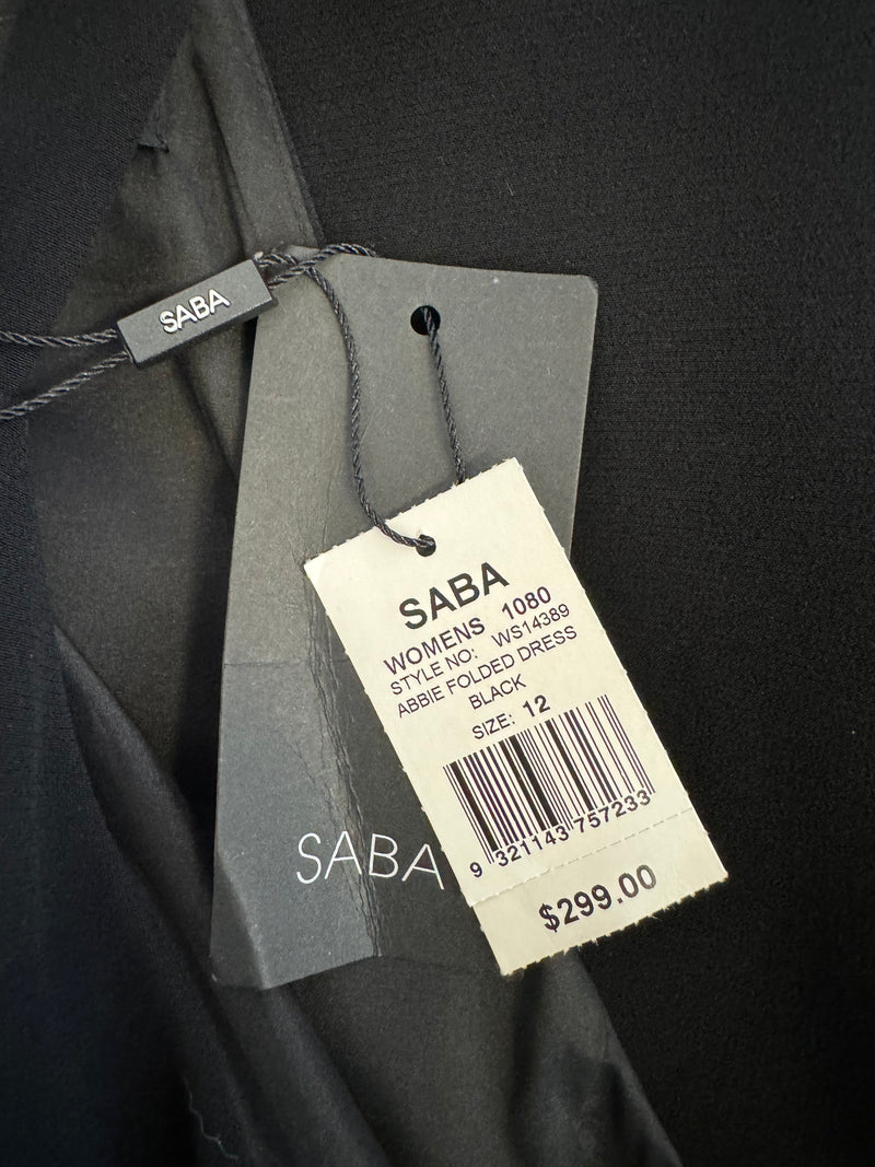 Saba 'Abbie' Folded Black Dress NWT - AU12