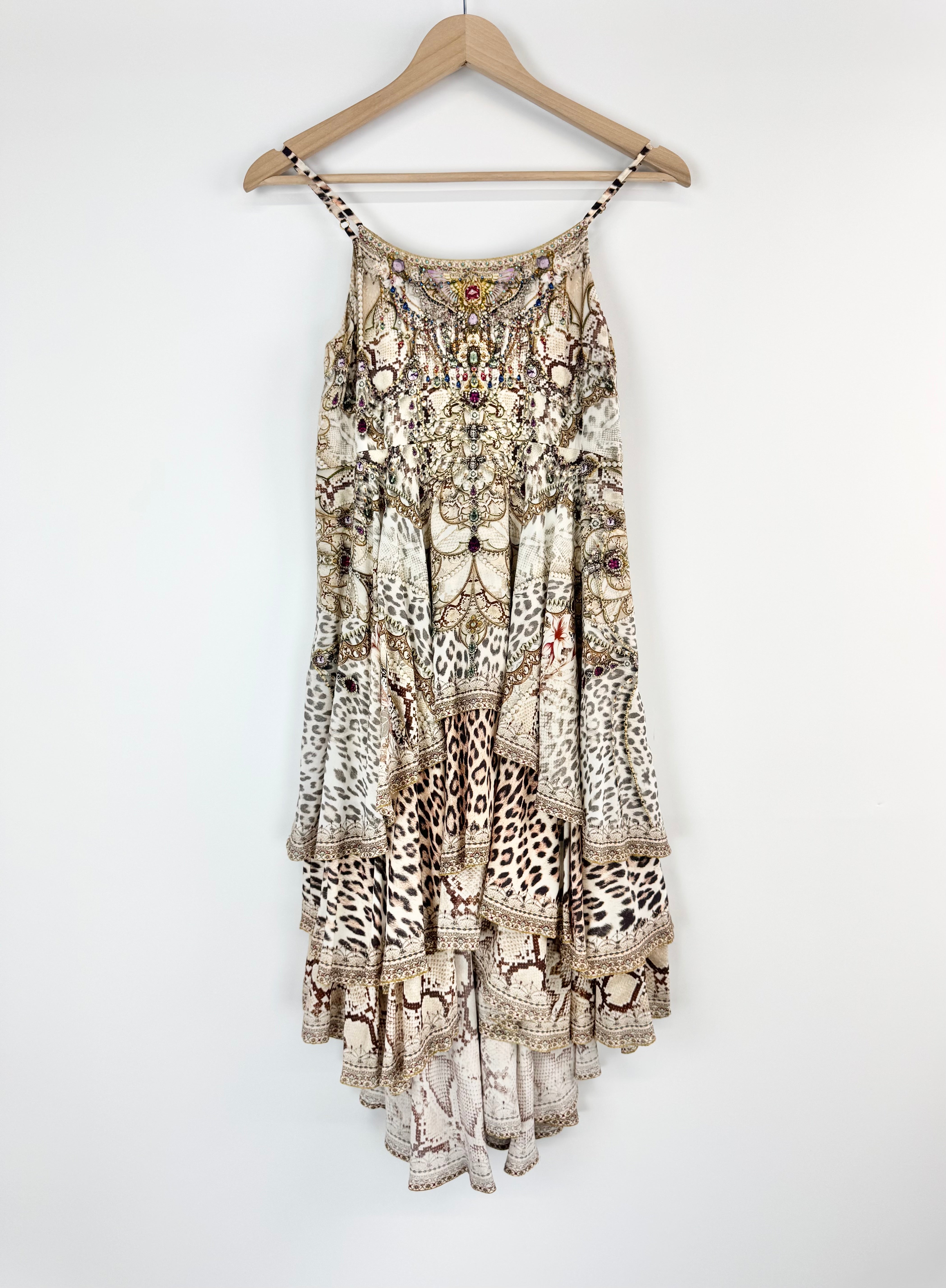 Milla by Camilla Animal Print and Crystal Studded Tiered Dress - 12 Years