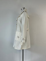 Zhouk White Floral Lined Denim Coat - AU10